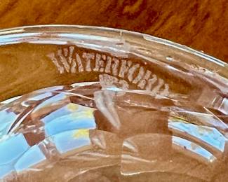 Pair of Waterford Lismore Balloon Brandy Glasses with Monogramed M