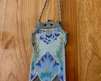 1920s Hand Painted Enameled Mesh Purse