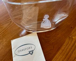 Orrefors Engraved "Wish to the Moon" Crystal Vase