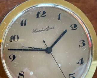 Bueche-Girod Black Enameled Swiss Made Alarm Clock