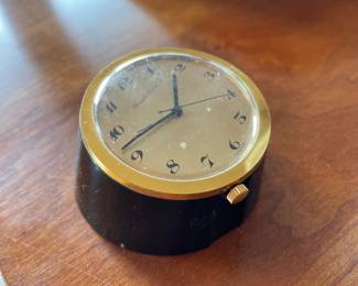 Bueche-Girod Black Enameled Swiss Made Alarm Clock