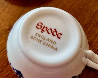 Spode "Fleur De Lys Blue" Mini Tea Cup & Saucer