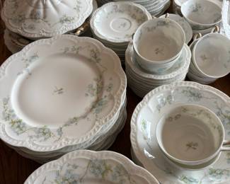 Haviland & Co. Limoges Blue Floral Dinnerware Set