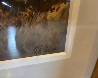 Framed & Matted Coastal Landscape Artwork by F.B. Nelson