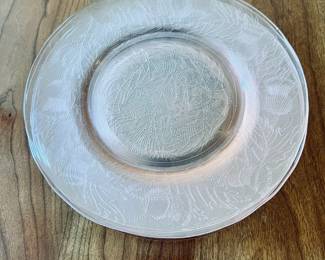 Set of 6 Pink Depression Glass Dinner Plates
