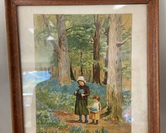 Framed Blue Bell "Forget Thee Never" Print
