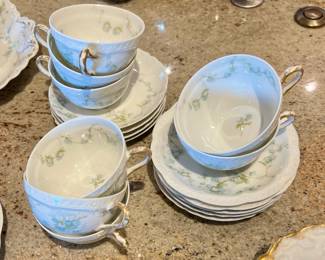 Haviland & Co. Limoges Blue Floral Dinnerware Set