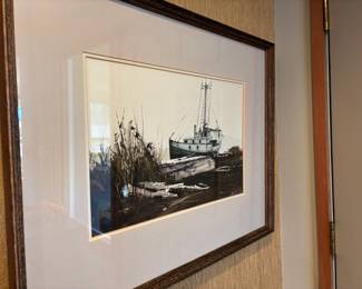 Framed & Matted Watercolor Print "A Stillness" Signed B. Kooh