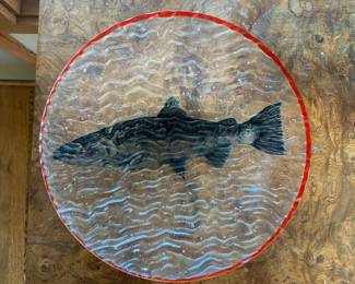 Glass Plate with Fish Motif