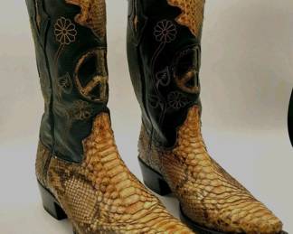 RESISTOL RANCH PYTHON SNAKESKIN WESTERN BOOTS WOMENS SIZE 8-1/2 B