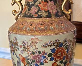 large Satsuma-style floor vase