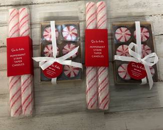 Sur La Table Peppermint Stripe Candles – Tapers & Tea Lights (Lot of 3 Packs)