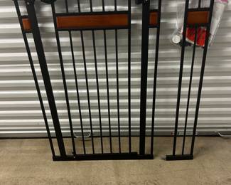 Regalo Extra Wide Walk Thru Safety Gate Metal & Wood Accents w/ Extension & Hardware