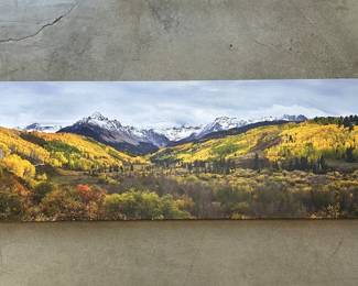 Panoramic Mountain Landscape Canvas Transfer Wall Art 60” × 20” Autumn Aspen Scene