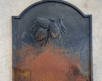 Cast Iron Fireplace Back Plate with Pinecone Design – 22”W x 18”H
