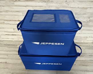 Pair of Jeppesen Blue Soft-Sided Cooler Bags – Insulated Totes
