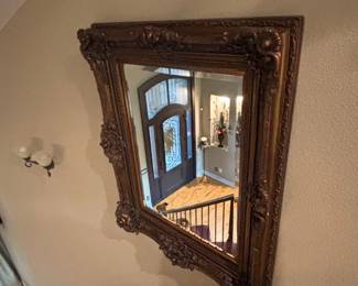 Large Ornate Wall Mirror Antique Style Beveled Glass Bronze Gold Frame 4x3ft