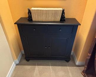 Black Console Cabinet Sideboard Buffet 2 Drawer 2 Door Storage Entryway Accent