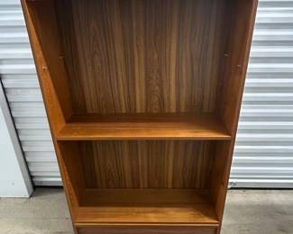 Mid-Century Style Wood Veneer 2-Shelf Adjustable Bookcase – 48”H x 32”W x 11”D