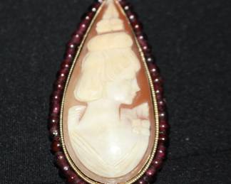 No 24 14K 19g Sterling Teardop Cameo