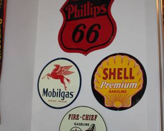 Mobil, Shell, Fire Chief, Rte 66 Miller Signs