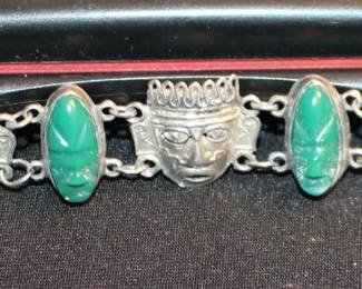No 6 Mexican Freeform Mask 925 Aztec Bracelet