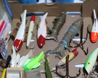 Lures including Vintage Moveable Copper Lures