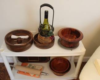 Wood Bowls, Wine Holder, Nut Bowl