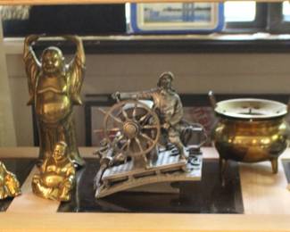 Buddas, Pewter Firgurines, Brass Bells