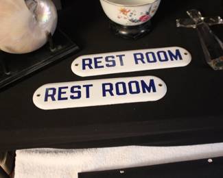 Rest Room Porceain signs