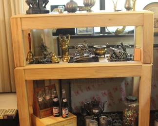 Collector Items Oak Sofa or Wall Tables with Glass Tops
