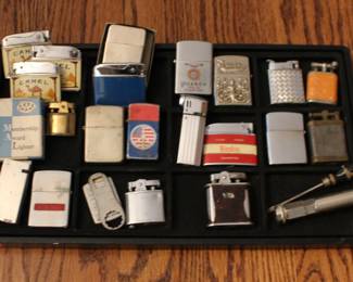 Vintage Cigarette Lighters Camel, Sterling, Zippo, More