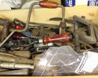 C Clamps, Hand Drill, and Taps