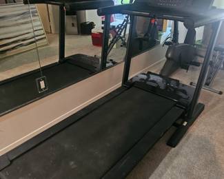 ProForm thinline desk treadmill. Walk and work at the same time. Top folds down to full size desk to hold laptop and keyboard. Power incline and variable speed and program settings. Folds flat for storage. $350