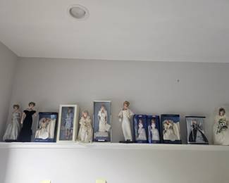 Entire collection of Princess Diana Dolls. Sold separately or entire collection. Other Diana collectibles. 