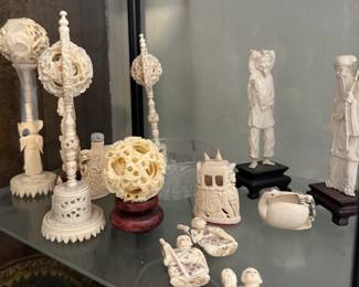 COLLECTION OF ASIAN BONE CARVINGS 