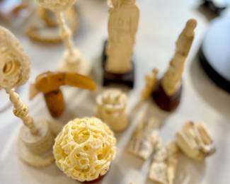 ASIAN MYSTERY BALLS, FIGURES  & NETSUKE
