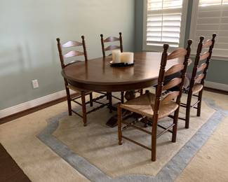 Solid wood dining table with chairs 