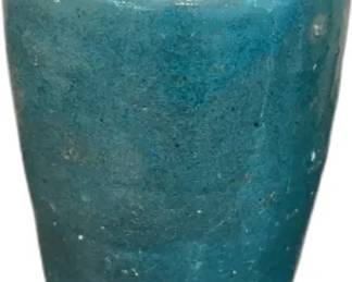 Vintage Teal Glazed Ceramic Jar


