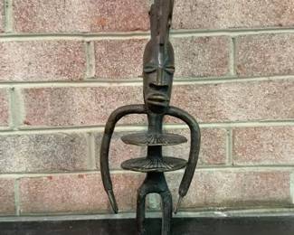 Antique Bronze African Igbo (Niger) Sculpture - 18” Tall


