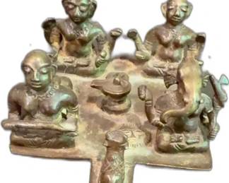 Antique 19th Century Indian Miniature Shaivaite Shrine - 2” x 2”k


