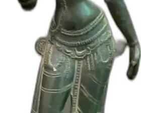 Antique Indian Handmade Dark Bronze Parvati - 7” Tall


