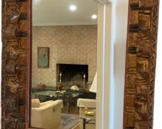 Vintage Carved Wood Mirror - 24” x 19”



