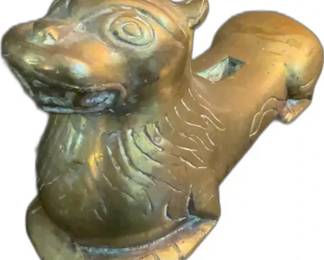 Antique Brass Figurine - 5” Tall