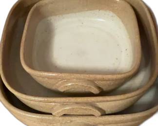 Set of vintage Studio Devica Pottery Baking Dishes from Portugal