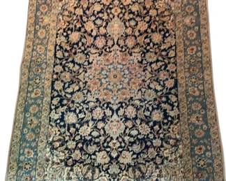Traditional Kashmar Persian Vintage Area Silk Rug Hand-knotted - 43 1/2” x 78”


