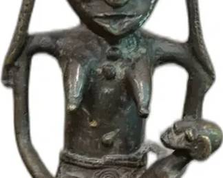 Antique African Bronze Igbo (Niger) Statue - 12” Tall



