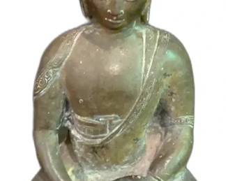 Antique Sri Lanka Style Bronze Seated Meditation Buddha Statue - 8” Tall


