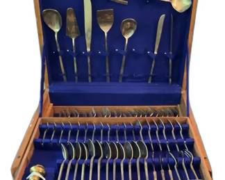 Vintage Silverware Set in Wood Case


