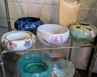 Vintage bowls, plates and flower pots